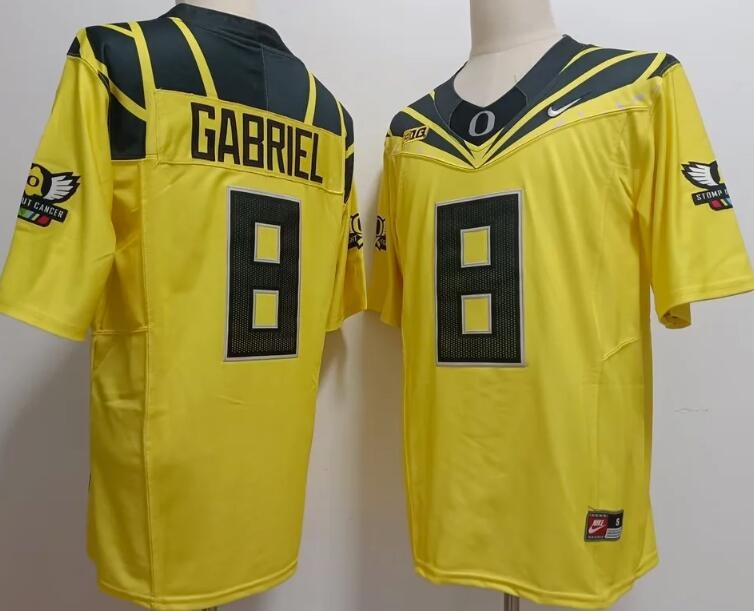 Men's Oregon Ducks #8 Dillon Gabriel Yellow FUSE College Football Jersey