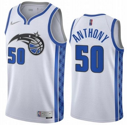 Men's Orlando Magic #50 Cole Anthony White 2021 Earned Icon Hot Press Jersey
