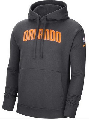 Men's Orlando Magic Anthracite 2021 City Edition Essential Logo Pullover Hoodie
