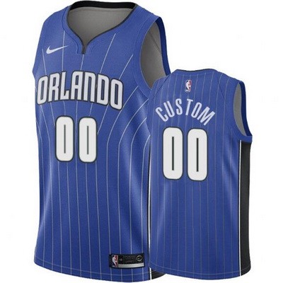 Men's Orlando Magic Custom Blue Icon Hot Press Jersey