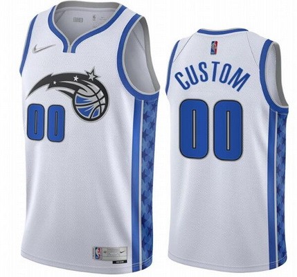 Men's Orlando Magic Custom White 2021 Earned Icon Hot Press Jersey