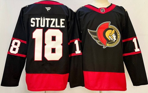 Men's Ottawa Senators #18 Tim Stutzle Black Authentic Jersey
