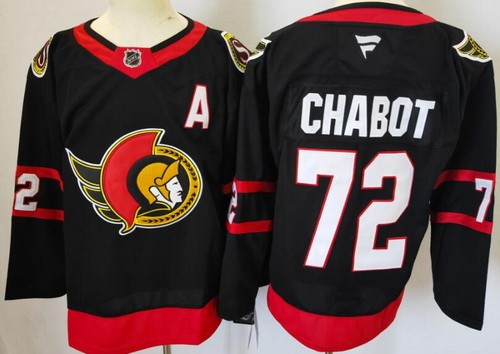 Men's Ottawa Senators #72 Thomas Chabot Black Authentic Jersey