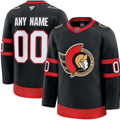 Men's Ottawa Senators Customized Black Fanatics Authentic Jersey