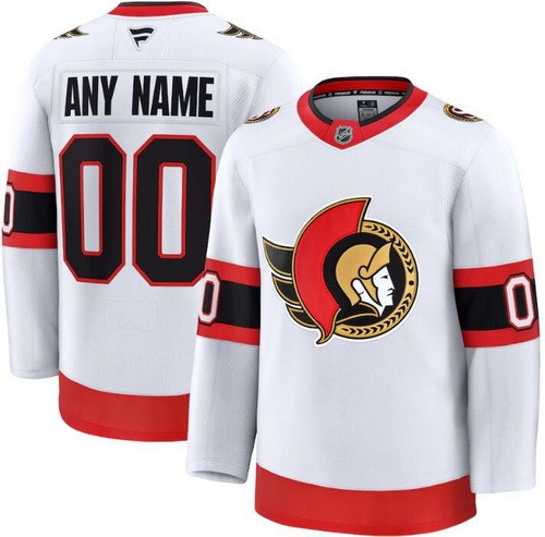 Men's Ottawa Senators Customized White Fanatics Authentic Jersey