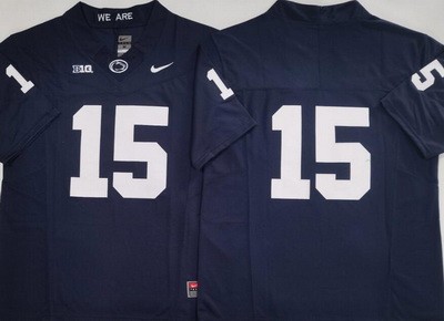 Men's Penn State Nittany Lions #15 Drew Allar Navy FUSE College Football Jersey