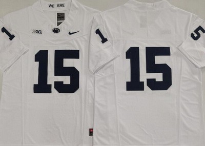 Men's Penn State Nittany Lions #15 Drew Allar White FUSE College Football Jersey