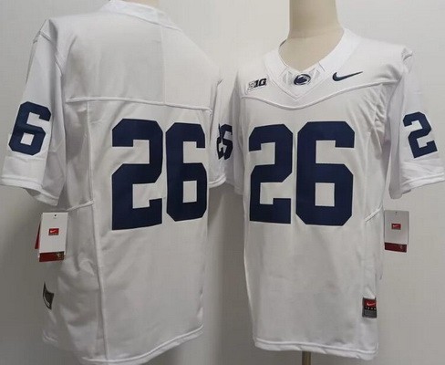Men's Penn State Nittany Lions #26 Saquon Barkley White FUSE College Football Jersey