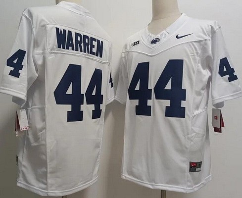 Men's Penn State Nittany Lions #44 Tyler Warren White Player Name College Football Jersey