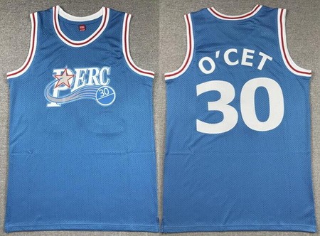 Men's Perc #30 O'Cet Blue Stitched Basketball Jersey