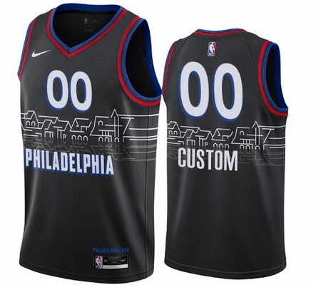 Men's Philadelphia 76ers Customized Black 2021 City Stitched Swingman Jersey