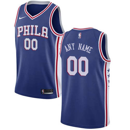 Men's Philadelphia 76ers Customized Blue Icon Swingman Nike Jersey