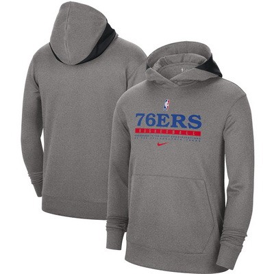 Men's Philadelphia 76ers Gray Spotlight On Court Practice Performance Pullover Hoodie