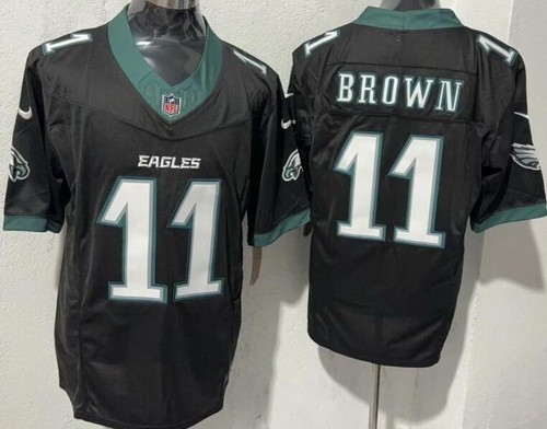 Men's Philadelphia Eagles #11 AJ Brown Limited Black FUSE Vapor Jersey