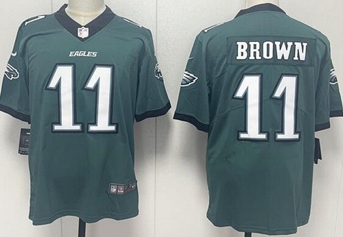 Men's Philadelphia Eagles #11 AJ Brown Limited Green Vapor Jersey
