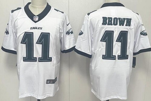 Men's Philadelphia Eagles #11 AJ Brown Limited White Vapor Jersey