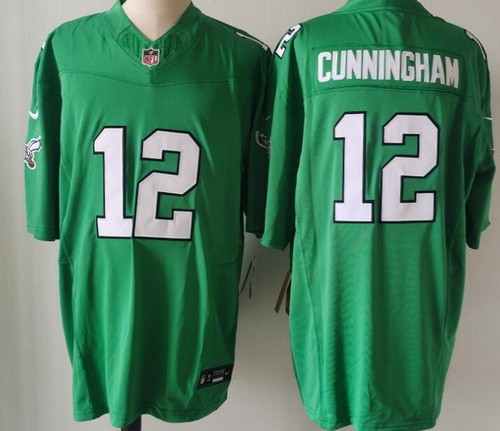 Men's Philadelphia Eagles #12 Randall Cunningham Limited Kelly Green FUSE Vapor Jersey