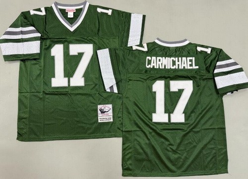 Men's Philadelphia Eagles #17 Harold Carmichael Green Throwback Jersey
