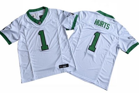 Men's Philadelphia Eagles #1 Jalen Hurts Limited White Alternate FUSE Vapor Jersey