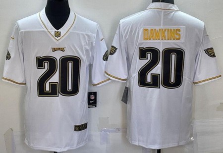 Men's Philadelphia Eagles #20 Brian Dawkins Limited White Gold Vapor Jersey