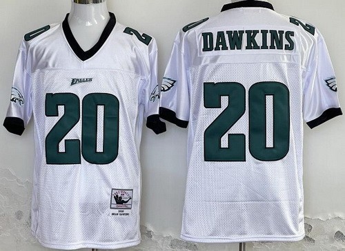 Men's Philadelphia Eagles #20 Brian Dawkins White 1996 Throwback Jersey