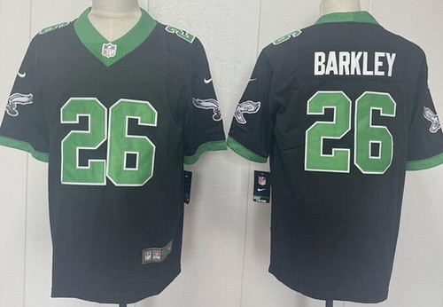 Men's Philadelphia Eagles #26 Saquon Barkley Limited Black Alternate Vapor Jersey