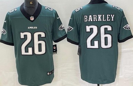 Men's Philadelphia Eagles #26 Saquon Barkley Limited Green New Logo Vapor Jersey