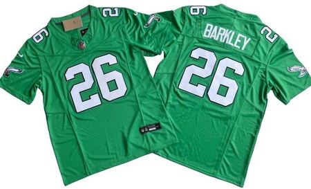 Men's Philadelphia Eagles #26 Saquon Barkley Limited Kelly Green FUSE Vapor Jersey