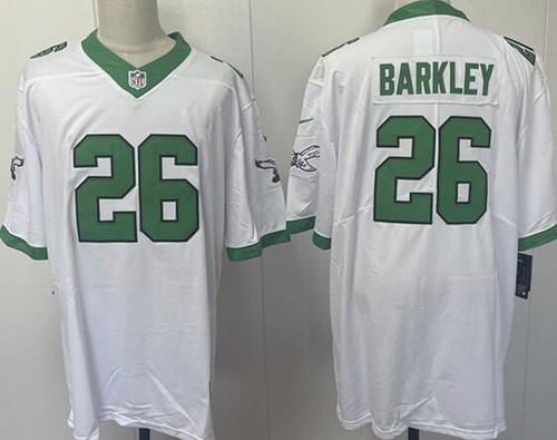 Men's Philadelphia Eagles #26 Saquon Barkley Limited White Alternate Vapor Jersey