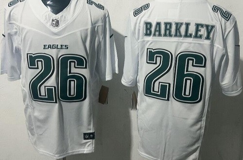 Men's Philadelphia Eagles #26 Saquon Barkley Limited White Fashion FUSE Vapor Jersey