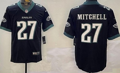 Men's Philadelphia Eagles #27 Quinyon Mitchell Limited Black Vapor Jersey
