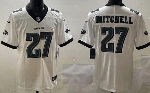 Men's Philadelphia Eagles #27 Quinyon Mitchell Limited White Vapor Jersey
