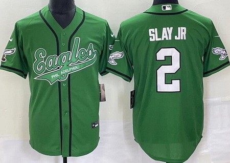 Men's Philadelphia Eagles #2 Darius Slay Jr Limited Kelly Green Baseball Jersey