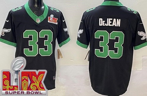 Men's Philadelphia Eagles #33 Cooper DeJean Limited Black Alternate Super Bowl LIX FUSE Vapor Jersey