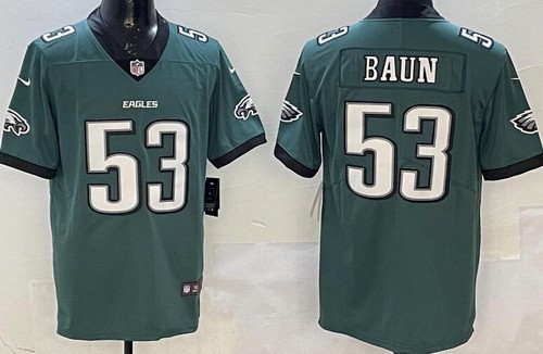 Men's Philadelphia Eagles #53 Zack Baun Limited Green Vapor Jersey