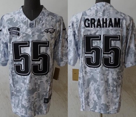 Men's Philadelphia Eagles #55 Brandon Graham Limited Arctic Camo 2024 Salute to Service Jersey