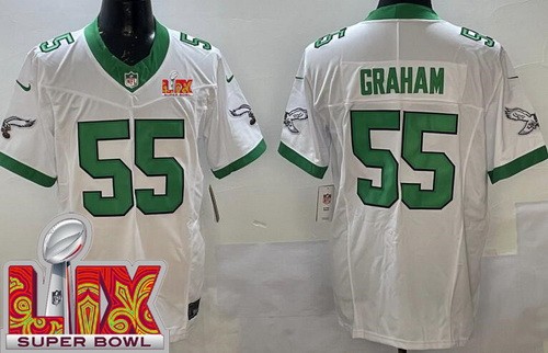 Men's Philadelphia Eagles #55 Brandon Graham Limited White Alternate Super Bowl LIX FUSE Vapor Jersey