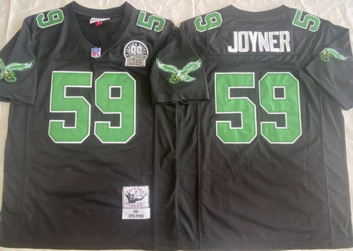 Men's Philadelphia Eagles #59 Seth Joyner Black 1990 Throwback Jersey