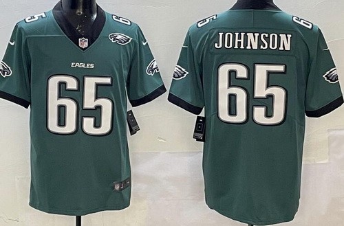 Men's Philadelphia Eagles #65 Lane Johnson Limited Green Vapor Jersey