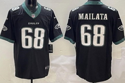 Men's Philadelphia Eagles #68 Jordan Mailata Limited Black Vapor Jersey