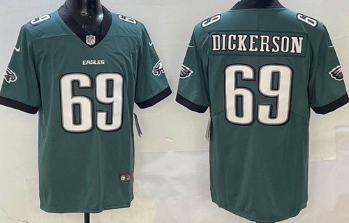 Men's Philadelphia Eagles #69 Landon Dickerson Limited Green Vapor Jersey