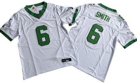 Men's Philadelphia Eagles #6 DeVonta Smith Limited White Alternate FUSE Vapor Jersey