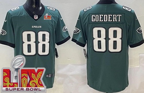 Men's Philadelphia Eagles #88 Dallas Goedert Limited Green Bowl LIX Vapor Jersey