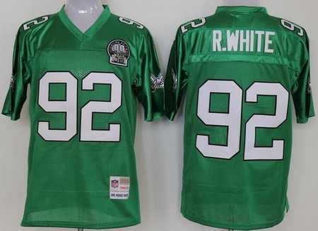 Men's Philadelphia Eagles #92 Reggie White Green Throwback Jersey