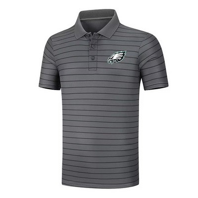 Men's Philadelphia Eagles Anthracite Collection Striped Performance Pique Polo
