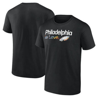 Men's Philadelphia Eagles Black City Pride Team V Neck T Shirt