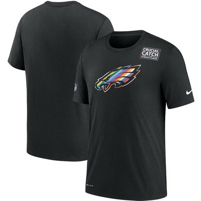 Men's Philadelphia Eagles Black Crucial Catch Sideline Performance T Shirt 422