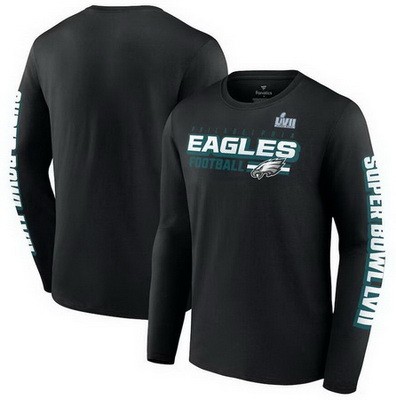 Men's Philadelphia Eagles Black Printed Long T Shirt 302400