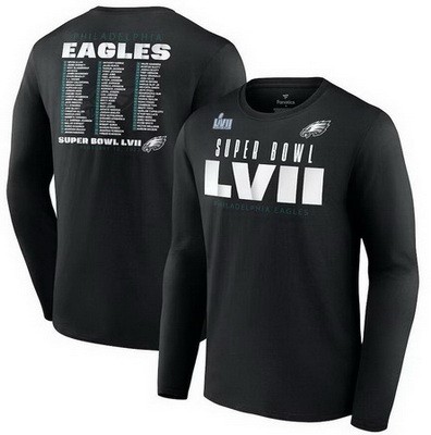 Men's Philadelphia Eagles Black Printed Long T Shirt 302410