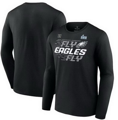 Men's Philadelphia Eagles Black Printed Long T Shirt 302412
